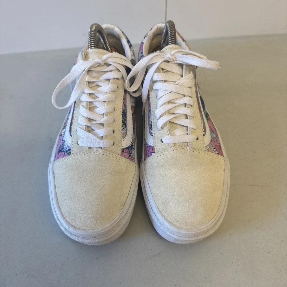 Vans Women's 9.5 Old Skool Floral Print Multi-Color Suede Upper Shoes